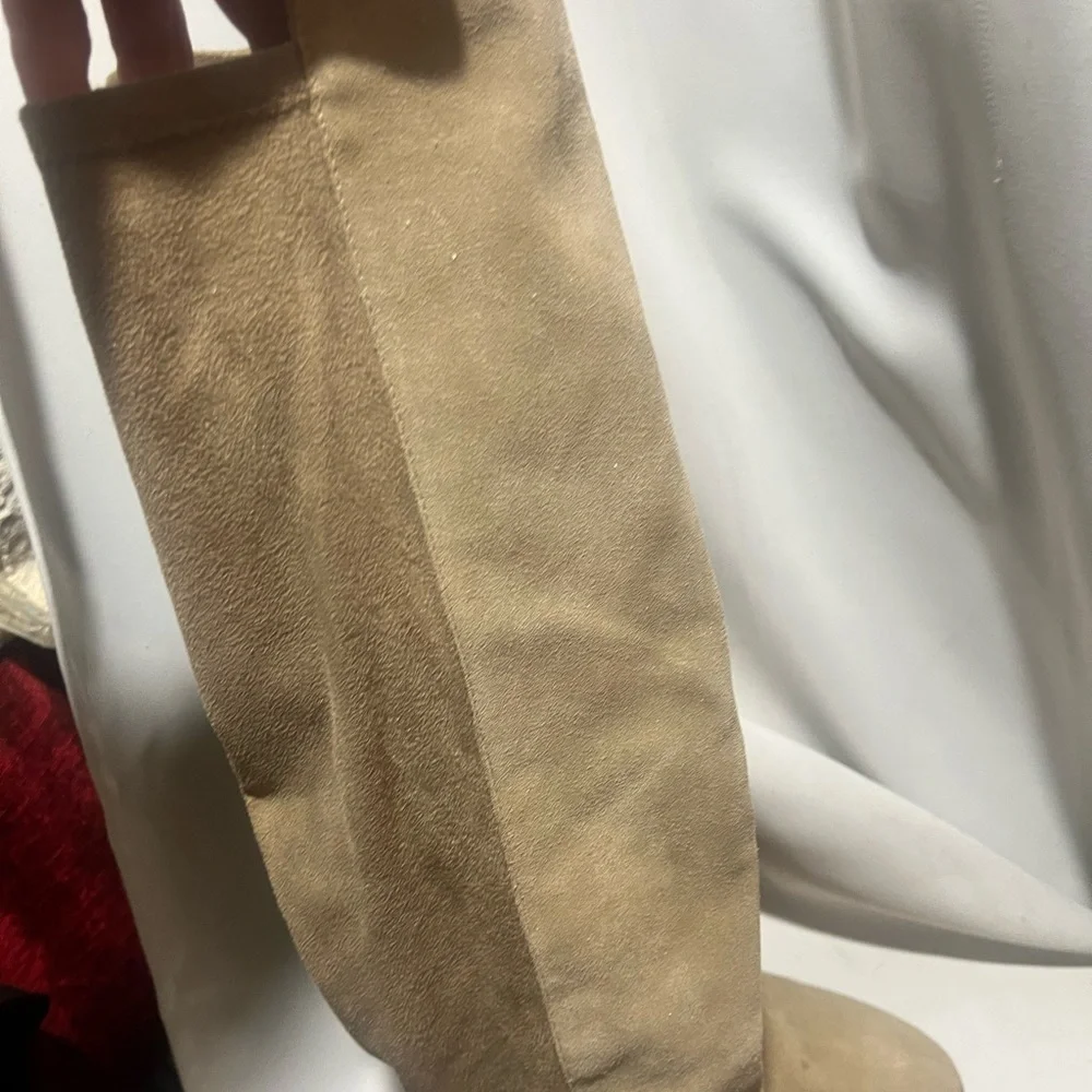 Lucky Brand Women's Calypso Suede Tall Medium Calf Boot Dune Size 8.5